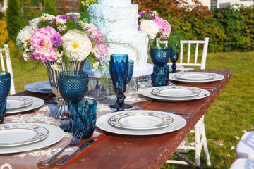 decorated for wedding elegant dinner table