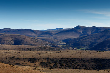 Fototapeta na wymiar Blue skies overlooking canyons at the Mountain Zebra National Pa