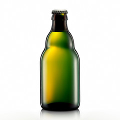 Bottle of beer or cider isolated on white background