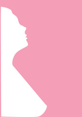 booklet silhouette of a woman on the Breast Cancer month Avareness pink background vector