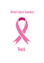 booklet label pink ribbon Breast Cancer month Avareness vector