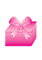 gift box with pink bow isolated on white background vector element for design