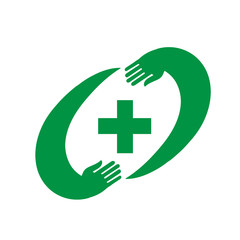 Green pharmacy cross icon.