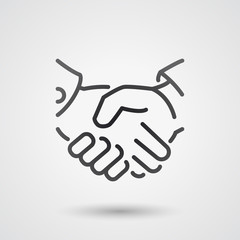 black handshake line icon