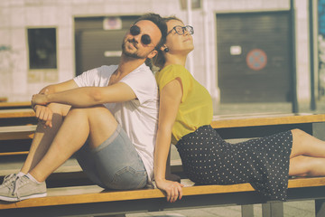 Couple in love enjoying outdoors.