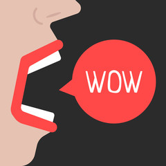 abstract woman speaks wow