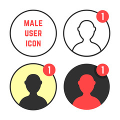 set of male user icons