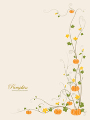 Pumpkin and flower illustration