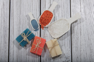 colorful soap in different colors