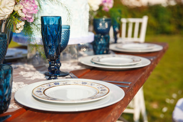 decorated for wedding elegant dinner table