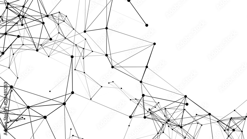 Poster abstract technology futuristic network - fantasy plexus background. 3d rendering