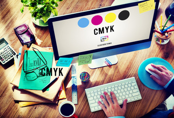 CMYK Cyan Magenta Yellow Key Color Printing Process Concept