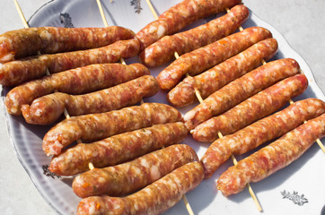 Sausages ready for grilling
