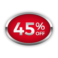 45% off badge, vector