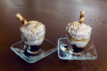 two dessert standing