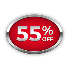55% off badge, vector