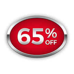 65% off badge, vector