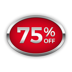 75% off badge, vector