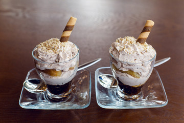two dessert standing
