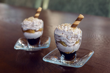 two dessert standing