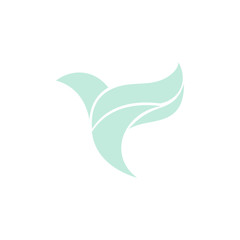 Isolated blue color flying bird side view vector logo. Animal logotype. Wings contour icon. Pigeon silhouette.   illustration. Air symbol.