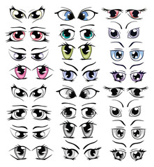 Fototapeta na wymiar Complete Set of the Drawn Eyes for you Design