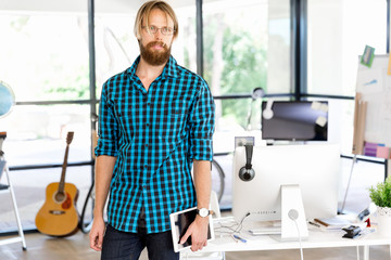 Young man working in office