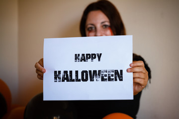 Woman dressed for Halloween