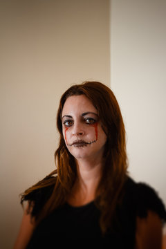 Woman dressed for Halloween