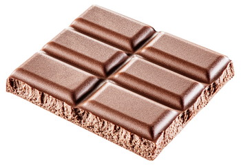 Pieces of chocolate bar. File contains clipping paths.