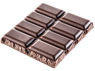 Pieces of chocolate bar. File contains clipping paths.