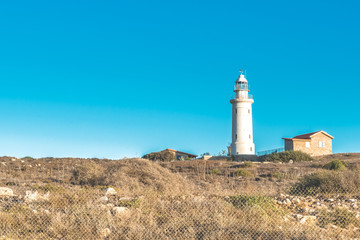 Fototapeta na wymiar Вид на маяк в Пафосе, Кипр