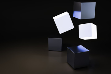 3d rendering of abstract cubes