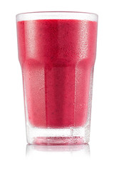 apple, raspberry and honey smoothie in glass