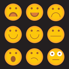 Avatar, Emoji. Vector emotional face icons