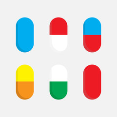 Medical pills and tablets. Heap of tablets, capsules and pills. Different medications.