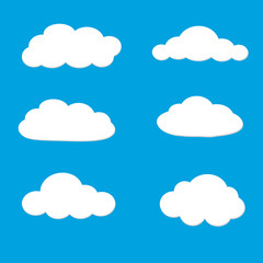 Cartoon clouds. Illustration on white background for design