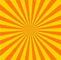 Retro ray orange background in vintage style