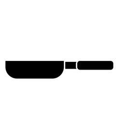 pan frying black icon on white background