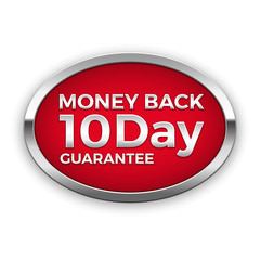 10 day money back guarantee badge, vector