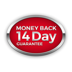14 day money back guarantee badge, vector