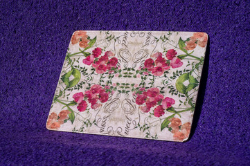 kwiecisty wzór na podstawce Decoupage, DIY