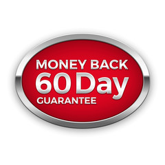 60 day money back guarantee badge, vector