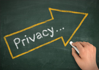 privacy chalkboard write concept 3d illustration
