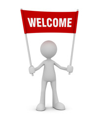 welcome pose isolated 3d illustration