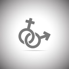 Female and male romantic icon. Female and male sign. Gender icon.