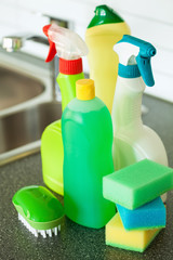 cleaning items household kitchen brush sponge glove