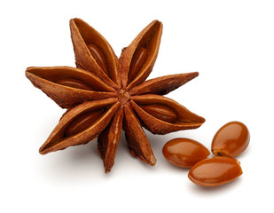 Star Anise on white background