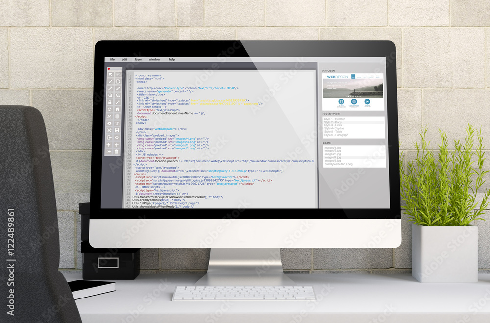 Poster workspace with coding software