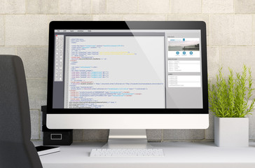 workspace with coding software